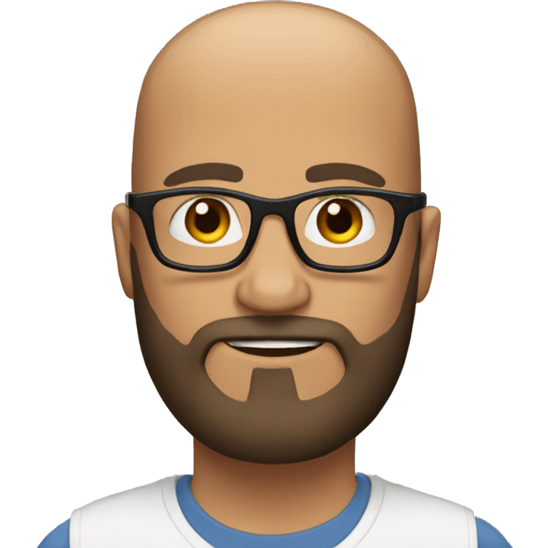 no hair men with brown beard and glasses emoji