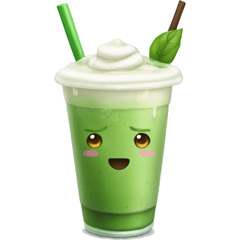 Iced matcha latte emoji