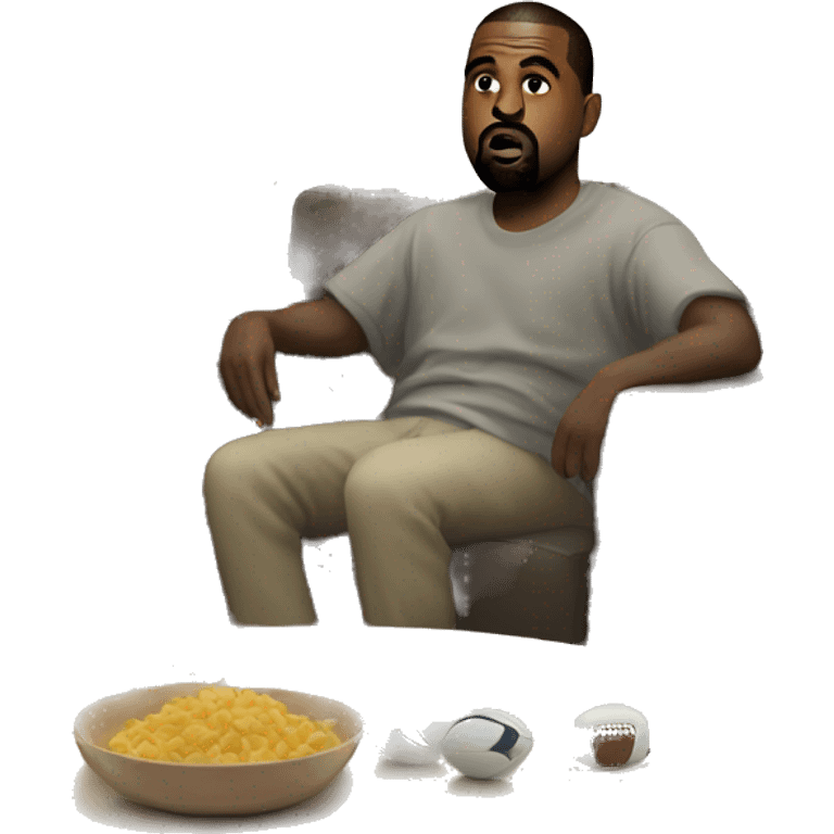 Kanye west watching tv in a super bowl emoji