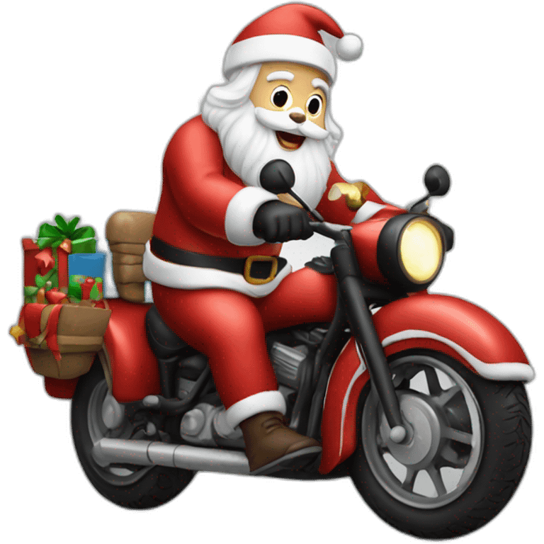 Santa clause on motorbike  emoji