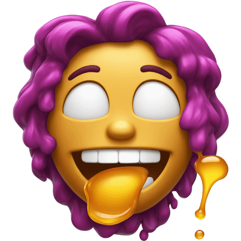 Emoji with honey dripping from its mouth emoji