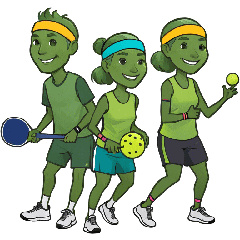 4 people playing pickball emoji