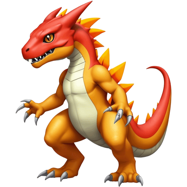  Cool Edgy Shiny Futuristic Ethereal Legendary Greymon-Digimon-Charmeleon-Reptile full body emoji