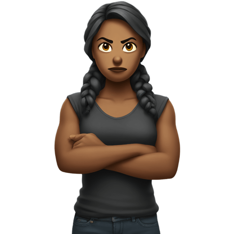 arms crossed angry woman emoji