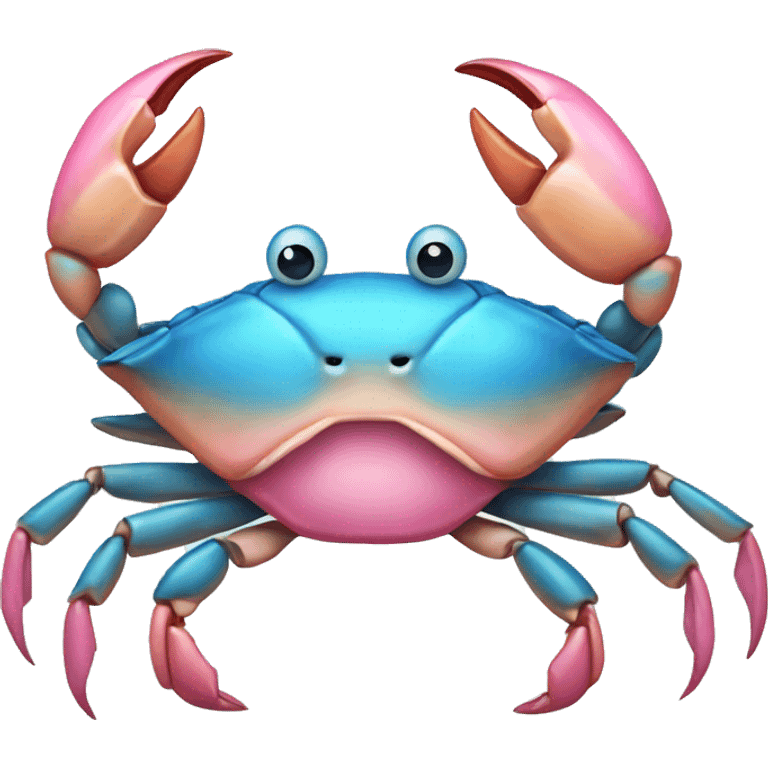 Blue crab with pink bow emoji