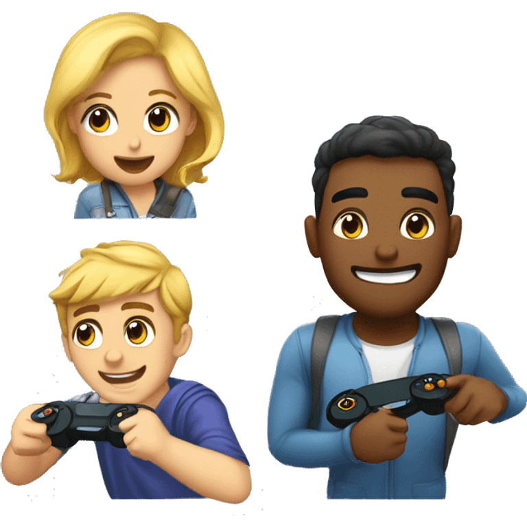 Meu namorado jogando videogame com os amigos emoji