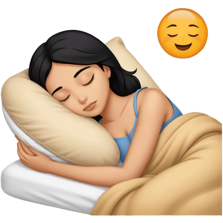 black haired girl sleeping emoji