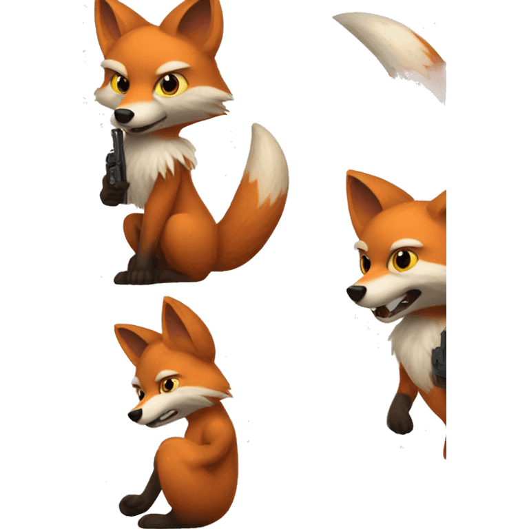 furry fox with gun emoji