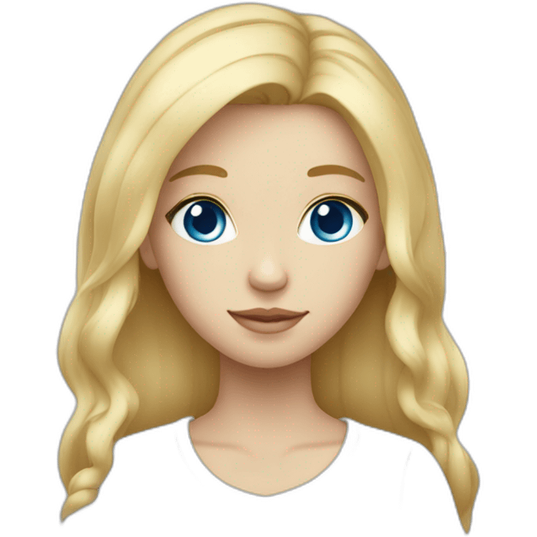 Blond girl with blue eyes and light skin boy emoji