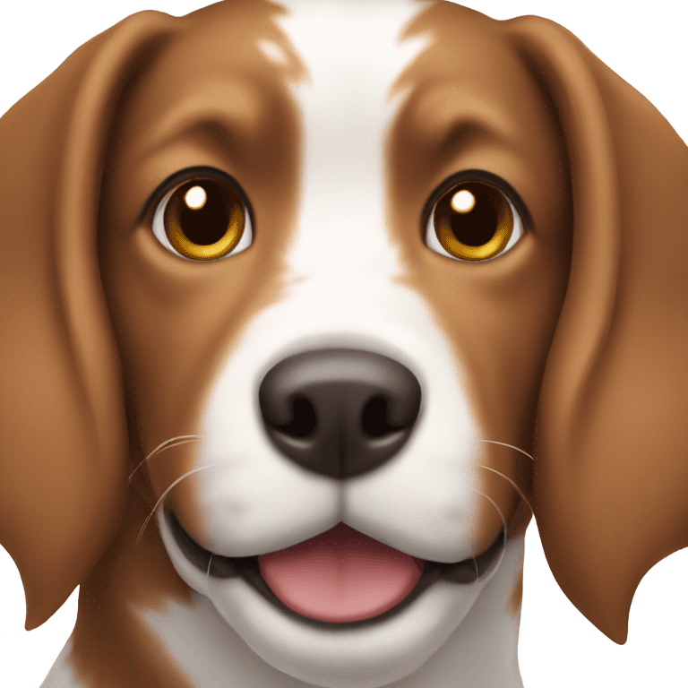 multicolored brown and white dog emoji