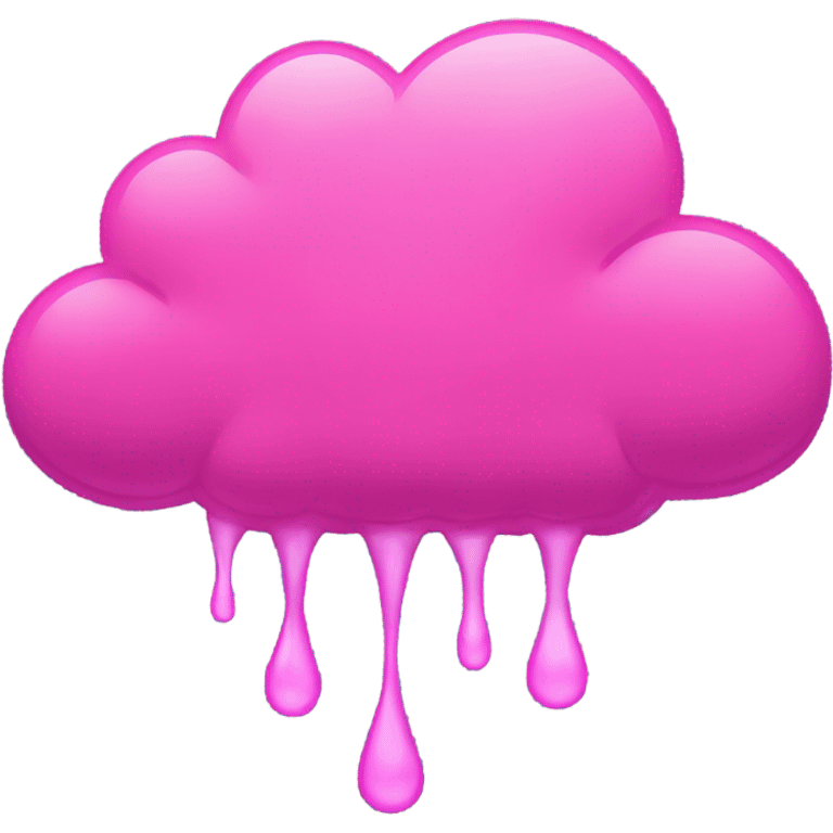 Hot pink cloud with rain  emoji