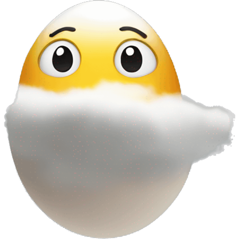 Egg behind lots of clouds emoji