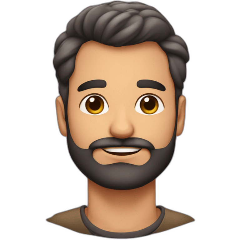 hombre de 40 años con barba negra corta ojos de corazon de enamorado emoji