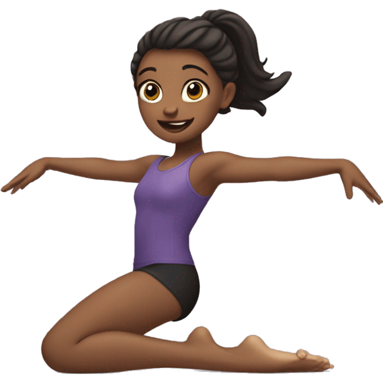 a girl doing a split emoji