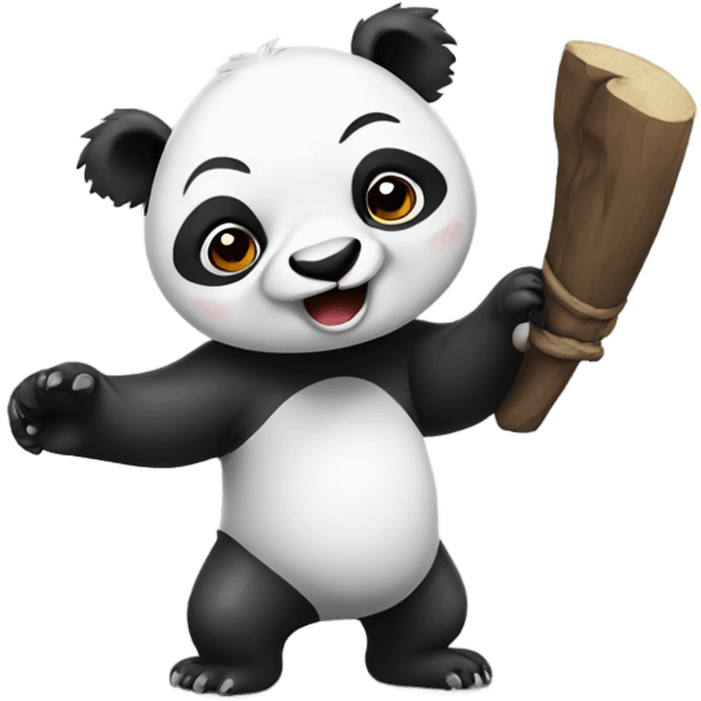 Panda fighting koala emoji