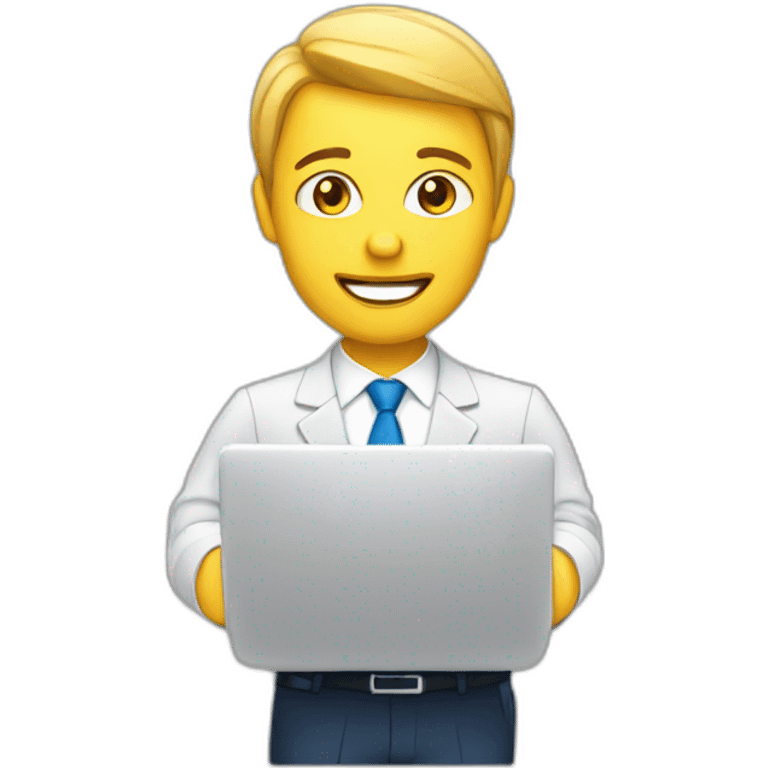 sales agent using computer emoji