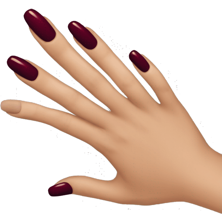 Dark red manicure nails emoji