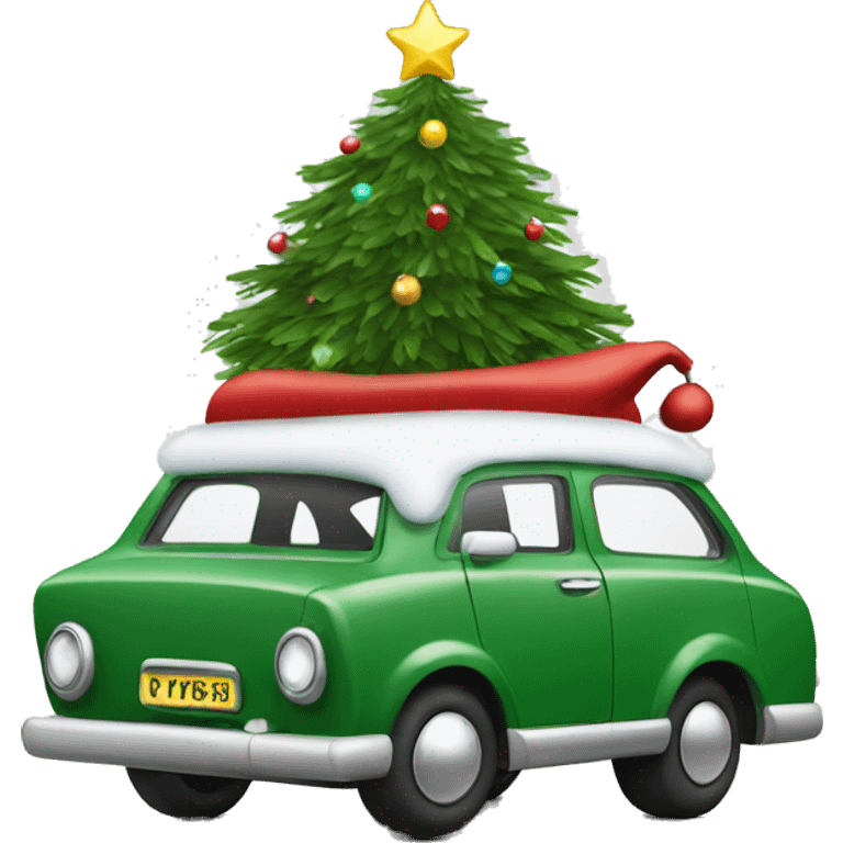 Christmas Car with Christmas Tree  emoji