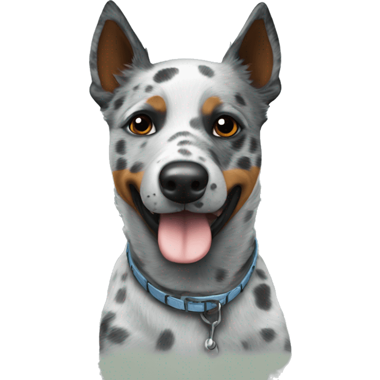 Solid Grey spotted blue heeler emoji