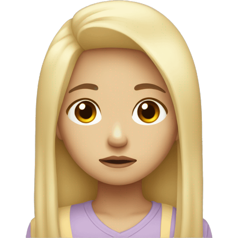 Sad Asian girl with blonde hair emoji