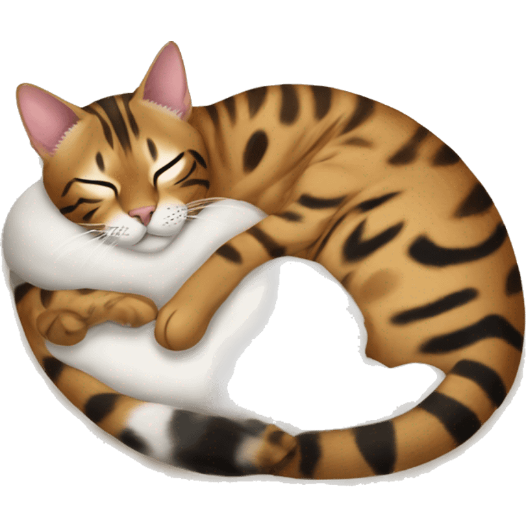 Two bengal cats sleeping like yin and yang emoji