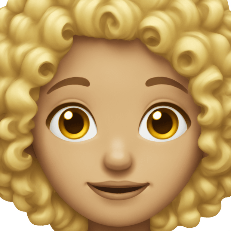 Blonde curly hair girl wink emoji