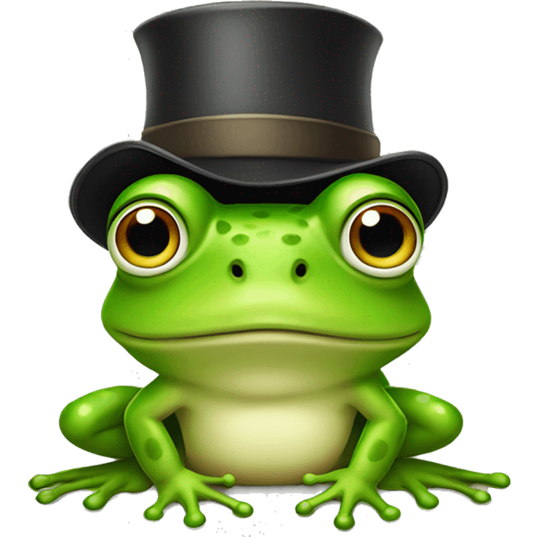 Frog with a hat emoji