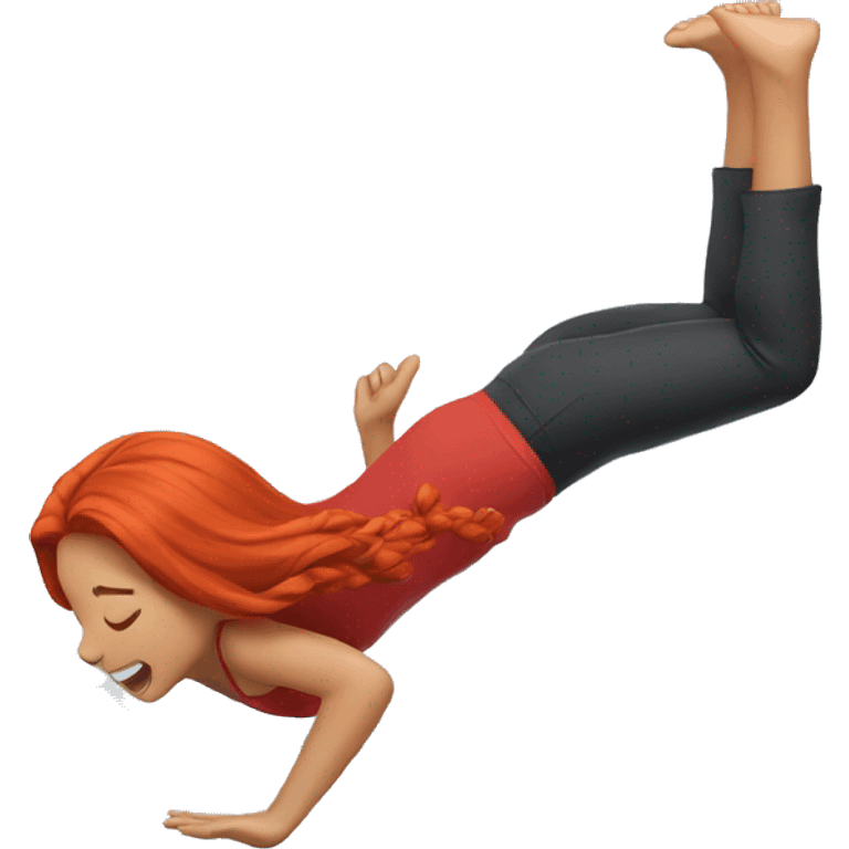 girl with red hair doing backflip emoji