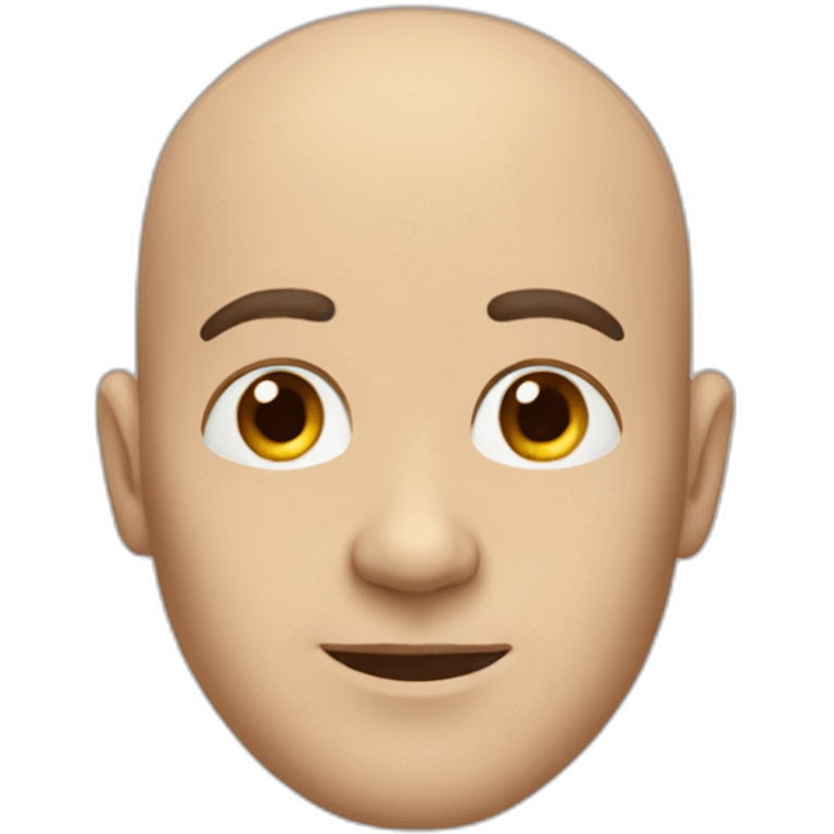 Bald man not shaved emoji