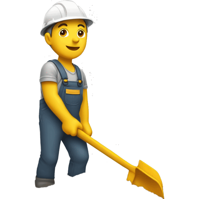 worker leaning into a shovel emoji