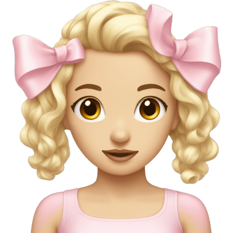 light pink bow on pretty girl emoji