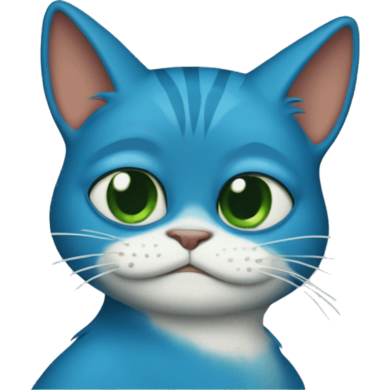 Pepe the frog as a blue cat  emoji