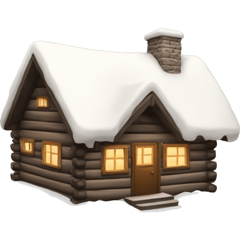 cabin with snow emoji