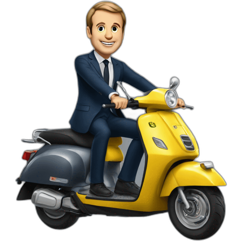 Macron sur un scooter emoji