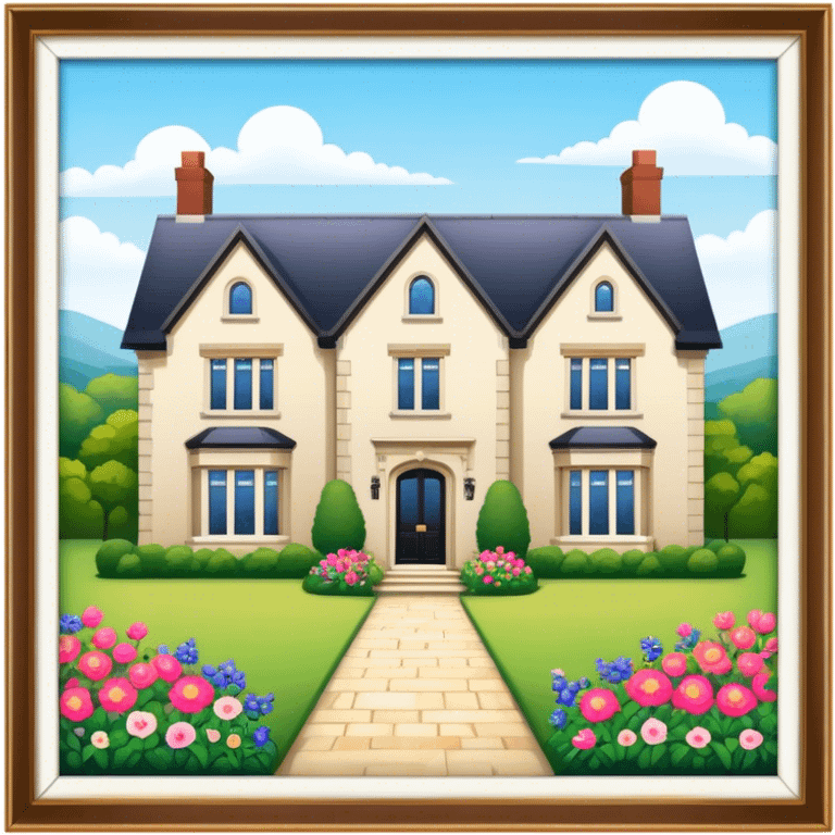 An english countryside mansion with florals emoji