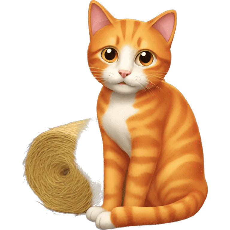 Orange cat with a yankee hay emoji