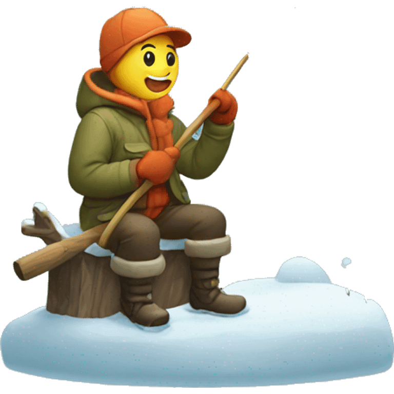 winter fishing snow emoji