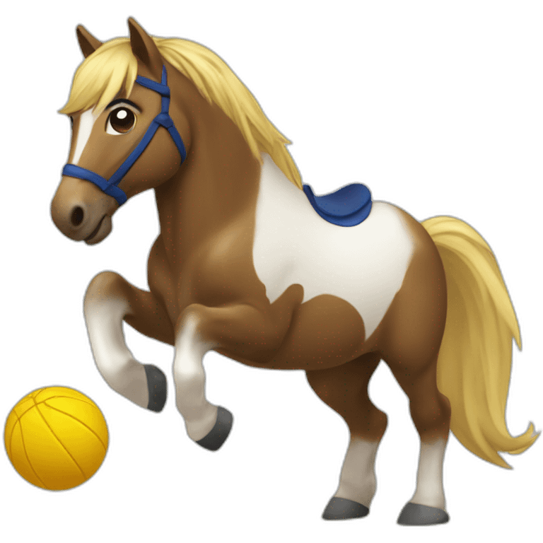 Poney qui joue au volley emoji