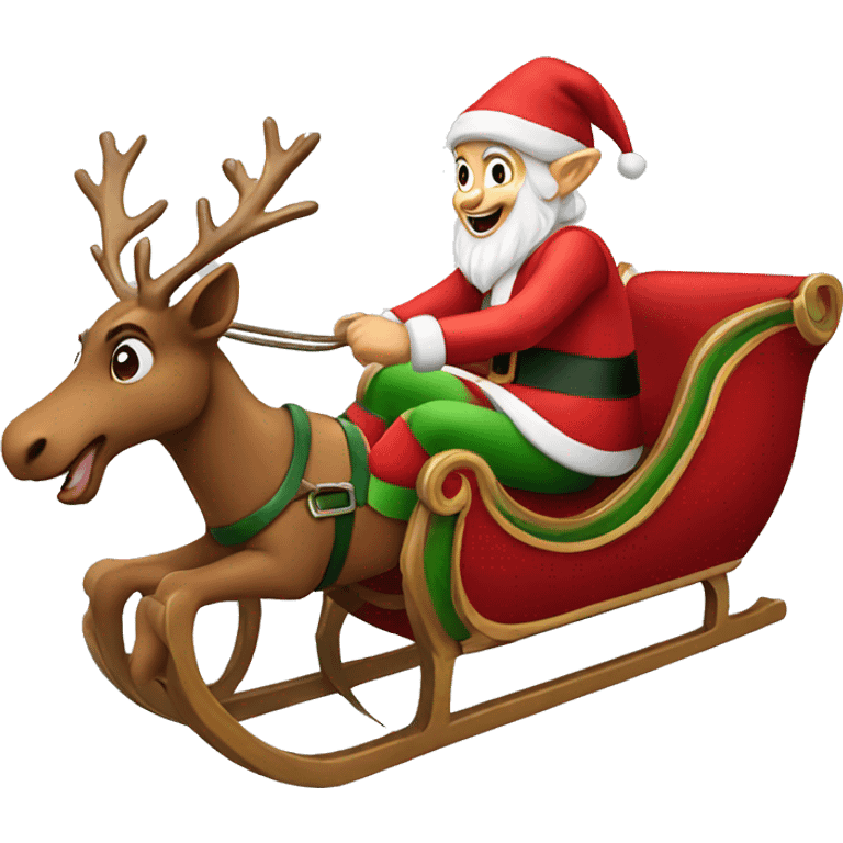 elf riding santa’s sleigh  emoji