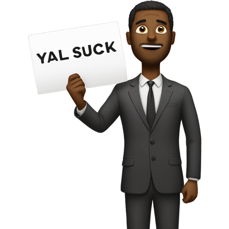 Man holding a y’all suck sign  emoji