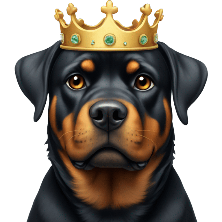 Rottweiler wearing crown emoji