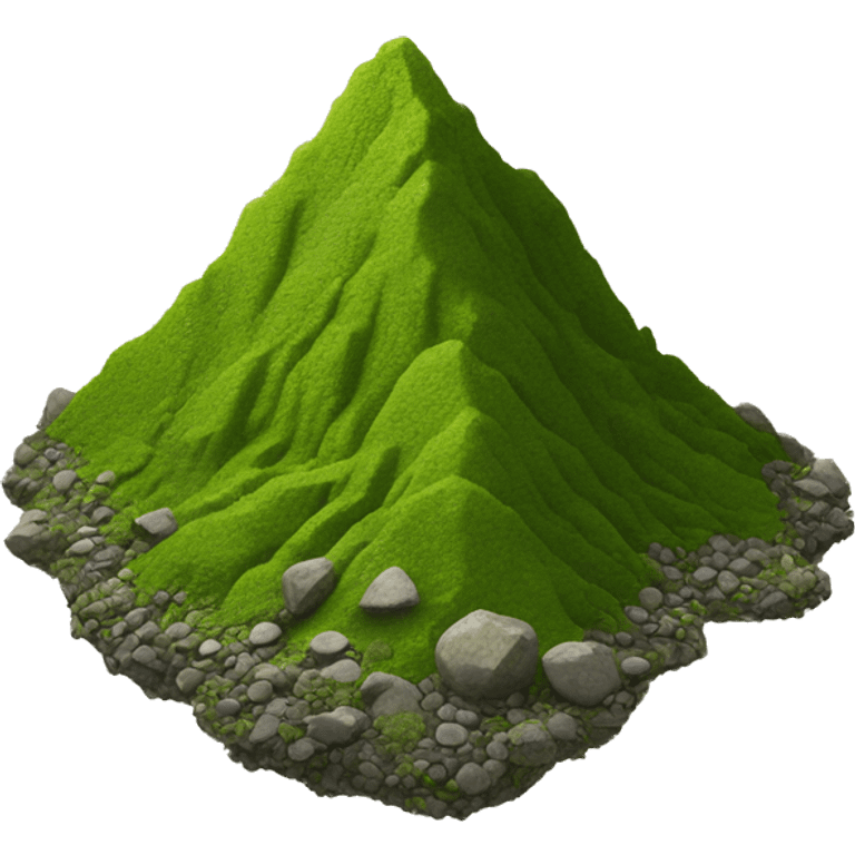 Mountain covered in moss and pebbles  emoji