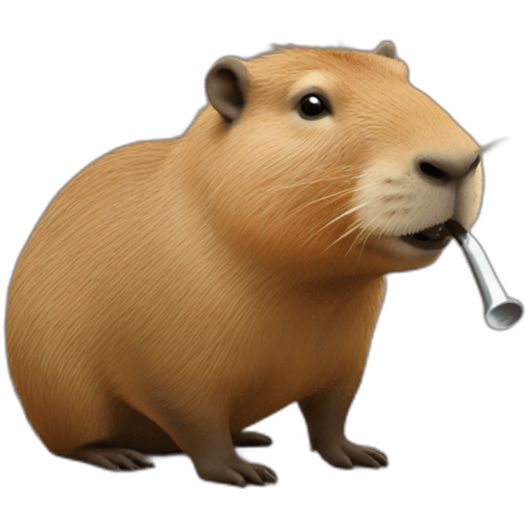 capybara looking left with pipe emoji