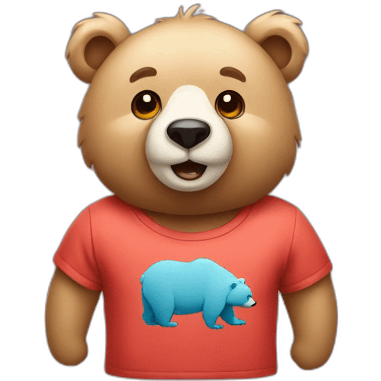 bear wearing tshirt emoji