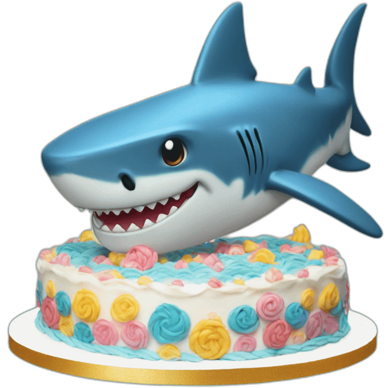 shark birthday cake emoji