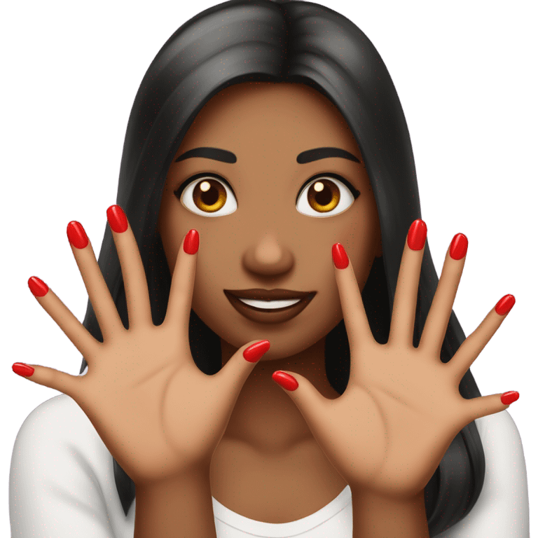 girl's red manicure emoji