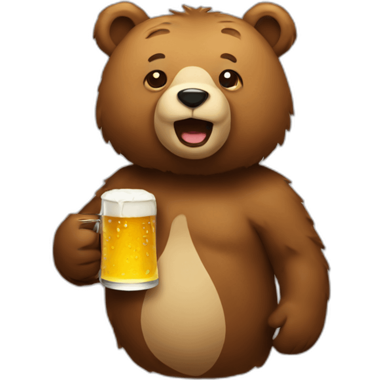 Bear with a beer emoji