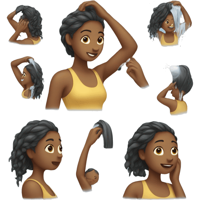 Young Woman washing her hair  emoji