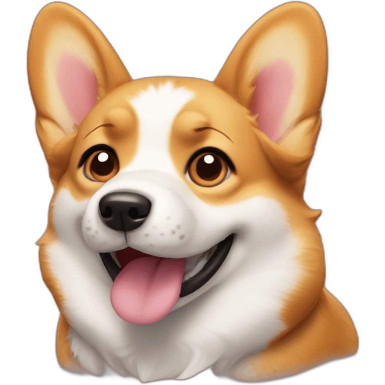 Sassy corgi blinking emoji