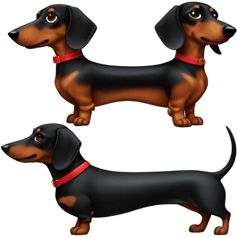 Black and a red dachshund  emoji